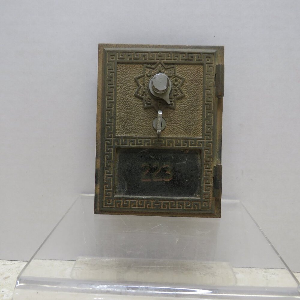 VTG 1957 Corbin Combination Post Office Box Door & Frame Brass #223
